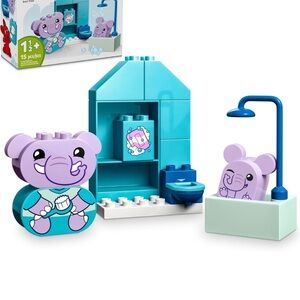 Lego Duplo Daily Routine - Bath Elephant Building Set - Blue and Purple